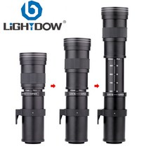 DSLR 미러리스 렌즈 단 광각 망원 Lightdow 420-800mm f8.3-16 초 수동 줌 + t2 캐논 dslr 카메라용 어댑터 링 ef ef-s 마운트 호환, 협력사, 소니