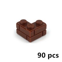롱브릭타일 접착식파벽돌 파벽돌 DIY 빌딩 블록 벽 그림 벽돌 1x2 1x3 1x4 L 도트 교육 크리 에이 티브 건, 16 brown L 90pcs