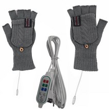 거제 2면 가열 컨버터블 핑거리스 USB 전기 장갑 사이클링 스키 그레이