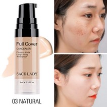 기미 제거 크림 잡티 개선 미백 화이트닝 로션 sace lady 8 색 풀 커버 리퀴드 컨실러 메이크업 6ml 아이 다크 서클 페이스 코렉터 워터프루프 메이크업 베이스 코스메틱, 03 내츄럴