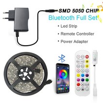 파티룸 인테리어 소품 12v led 스트립 방수 rgb 5050 2835 led 벽 방 장식 30m 상업 조명 블루투스 와이파이 컨트롤러 tv 백라이트, 5050 블루투스 세트, 비 방수, 15m
