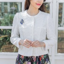 [디얼마미] 라운드 트위드 자켓 미시옷 빅사이즈 엄마옷 중년여성 마담