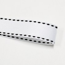 카네이션리본 선물포장리본 꽃포장리본 골지 스티치 리본 (폭 5mm 길이90m)(폭 10mm/15mm 길이 45m), 3(화이트+블랙스티치), 10mm