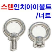 스텐인치아이볼트 스텐인치아이너트 스텐 앙카 와이어 고리, 스텐 인치 아이너트 3/4