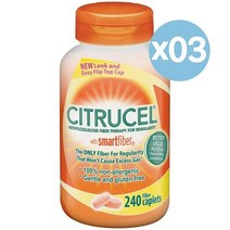 Citrucel 시트루셀 메틸셀룰로스 파이버 테라피 캐플릿 240개입 3팩 Methylcellulose Fiber Therapy Caplets