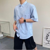 남자 반팔 셔츠 구김없는 링클프리 오버핏 남방