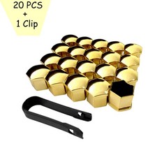 20 개대 일반 모터 타이어 볼트 림 나사 캡 17mm 휠 너트 캡 타이어 방진 특수 버클 용 보호 커버, 17mm 골드