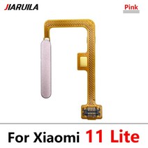 철근탐사기 100% 오리지널 Xiaomi Mi 11 Lite 홈 버튼 지문 메뉴 반환 키 센서 스캐너 플렉스 케이블, 05 Pink