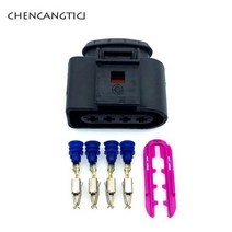 알루미늄 프로파일 1 세트 4 핀 3.5MM VW Skoda VAG 자동차 커넥터 4B0973724 코일 연장 어댑터 용 전기 와이어 플러그 1J0973724, Follow me, 5 sets