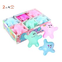 [2RI5SO] 마카롱 뚱맨 주물럭 12개입-1BOX (랜덤) 촉감 말랑이 찐득이 쫀득이 찐득볼 모찌, 랜덤발송