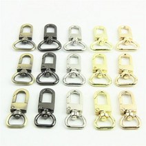 가죽공예 DIY 스트랩 체인 버클 금속 악세사리 D링 스위블 스냅 후크 트리거 랍스터 걸쇠 클립 가죽 공예 가방 벨트 웨빙 키체인용 1 개, ID13mm+silver