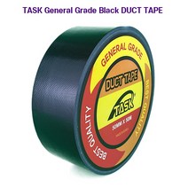테스크 수출용 국산 덕트테이프(DUCT TAPE) 덕테이프 검정/은면테이프 청테이프 50MM X 50M, 일반형, 블랙