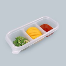 PP 반찬용기 1500세트 소스 견과류 일회용 포장 배달 전자렌지용기 2칸 3칸, 1500세트(용기+뚜껑)