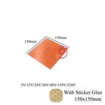12v전기장판 12볼트전기장판 12v 온열 차량 자동차 전기 겨울 매트 시트 5V 12V 24V 110V 220V 실리콘 고무 난방 패드 스퀘어 히트 플레이트 방수 3D 프린터, [02] 12V, [01] 25x20mm