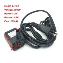 저무리 여과기 초소형 3w ac 220v 물 펌프 유량 방수 브러시리스 펌프 미니 물 필터 물고기 탱크 분수 펌프 유럽 플러그, 2415-2, 검은색, 유럽 ​​연합