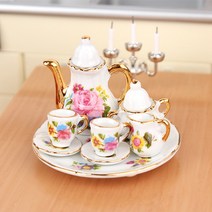 미니어처 소품 찻잔세트 장미꽃 육일돌 오비츠로이드