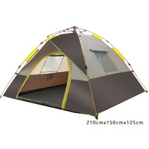 텐트 침대 백패킹 코트 야침 동계 야전 초경량 여행 가족 방수 방풍 1-4 인용 완전 자동 텐트 캠핑 차양 천, 06 Coffee 2-3 person