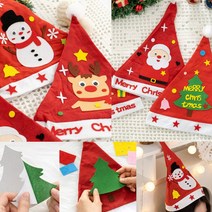 민화샵 크리스마스 펠트 산타모자 만들기 4종 택1 diy 펠트소품 크리스마스모자 파티소품, 민화 산타모자*펠트_눈사람