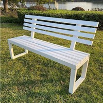 색깔있는 등받이 벤치 원목 흰색 캠핑장 노란색 공원 단철 정원 튼튼한, 03 화이트 100x40x85 등받이