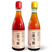 시장쏙 전연화 참기름 + 들기름 세트, 참기름 300ml 1개 + 들기름 300ml 1개