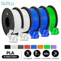 3D 프린터 소모품 필라멘트 SUNLU-5 롤 PLA 필라멘트 1.75MM 3D 펜 0.25KG/롤 미니 스풀 FDM 프린터 소재, 01 2WT2BL1GN