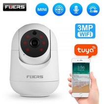 Fuers-3MP IP 카메라 Tuya 스마트 홈 실내 와이파이 무선 감시 자동 추적 CCTV 보안 아기 애완 동물 모니터, 1080P with 16G card, CHINA, 영국 플러그