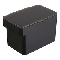 YAMAZAKI Home Tower 밀폐 반려동물 사료 보관 용기 - 투명 뚜껑과 손잡이가 있는 고양이 및 개 홀더 통 미디엄 폴리프로필렌 3.6kg(8파운드) 1.6L(1.6갤, Small, Black