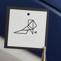 정사각형 타공포함 의류 제품 악세서리 택 형택 주문제작 디자인비무료, 양면, 코팅