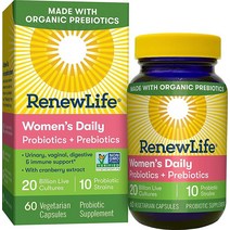 Renew Life Womens Daily Probiotic Prebiotics 60 CT, 60캡슐