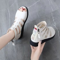 MOON 여름 여성 샌들 34-43 빅사이즈 뒤 지퍼 미끄럼 방지 토오픈1-3cm 552