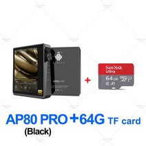 무손실 음원 하이파이 플레이어 hidizs ap80 pro 듀얼 ess9218p 블루투스 휴대용 음악 mp3 usb dac 고해상도 오디오 dsd64128 apt xldac, ap80프로발크 64g카드