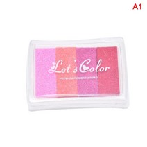 압인기 휴대용 롤러 스탬프 단어 날짜 인감 잉크 패드 DIY 스크랩북 카드 홈 공예 만들기, 02 Pink Inkpad