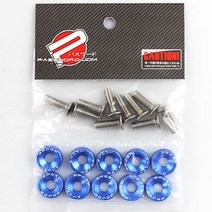 fender washer jdm style fit any 6mm 구멍 범퍼 엔진 드레스업 번호판 알루미늄 와셔 볼트 포함, 푸른