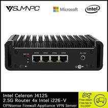 팬리스 미니 PC OPNsense 방화벽 기기 VPN 서버 2.5G 라우터 4x 인텔 i226-V 2500M LAN 셀러론 J4125 2xD, 01 Celeron J4125_02 AU, 07 16GB DDR4 256GB SSD