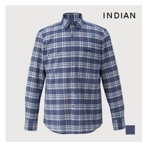 인디안 INDIAN 린넨 블랜드 미디움체크 셔츠_MITNLYS1311