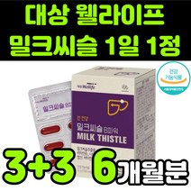 대상웰라이프 밀크씨슬 밀크시스 milk thistle 실리마린 silymarin complex 밀크티슬 밀크씨유 시리마린 복합 비타민B군 강황 헛개나무 민들레 추출물 직장인 추천, 6박스(6개월분)