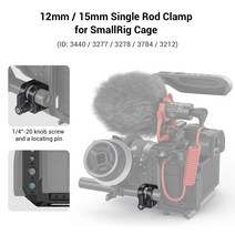 SmallRig 12mm 15mm 스몰리그 케이지 용 싱글 로드 클램프 12mm 및 3598 과 호환되는 팔로우 포커스 솔루션, 한개옵션0