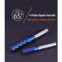 4 플루트 HRC65 HRC68 카바이드 엔드밀 합금 카바이드 밀링 텅스텐 스틸 밀링 커터 엔드밀 SUS 용 CNC 절삭, 51.5PCS - HRC65 - 4X4DX50L-4F