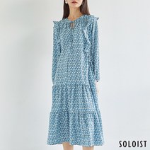 솔로이스트 플라워 러플숄더 티어드 원피스 SADN1626