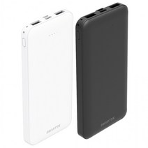 스마텍 듀얼포트 5V 보조배터리 STPB-SL1 10000mAh, 블랙