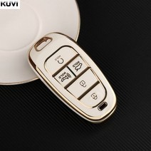 패션 tpu car key fob case cover protector for hyundai santa fe tucson 2022 nexo nx4 atos prime solaris, 5버튼 화이트
