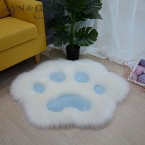 실내 러그 카페트 귀여운 고양이 발 패턴 부드러운 봉제 소파 커피 테이블 바닥 침실 머리맡 사계절 플로어 데코 61