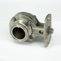 버터플라이밸브 트라이 클램프 1.5 2인용 액추에이터가 없는 304 스테인리스 스틸 위생 페룰 버터플라이 밸브, 32x50.5mm