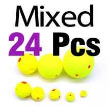 피클볼 MNFT 잉어 낚시 보일리 미끼 팝업 비즈 노란색 빨간색 점 거품 플로팅 공 방법 피더 태클 20 피스, 06 Mixed