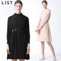 리스트 [리스트] 오드리 밴드넥 벨티드 원피스