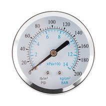 측정기 계 공기압 압력 게이지 0200psi 014kg/cm² 1/8 NPT 60mm 공기 유압 오일 수압 측정기측정기, 한개옵션0