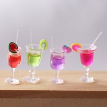 1PC 미니 인형 집 컵 DIY 장면 모델 사랑스러운 소형 칵테일 과일 차 장식 수지 장식품 액세서리, [01] Kiwi