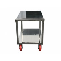 중원산업 스텐레스 2단 대차 SSDT-202 (600x900x950mm 하중 300kg 6인치 캐스터 엘카)