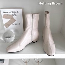 [로즈블로썸] [멜팅브라운] 여성 데일리 앵클부츠 스판 부츠 힐 3color (736629