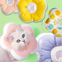 죠스펫 생활방수 넥카라 넥쿠션 꽃 모양 깔대기 고양이 강아지 목 보호대 쿠션깔대기, 죠스펫 꽃넥카라 [ L -피치 ]